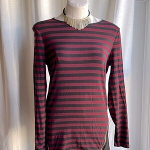 MICHAEL Michael Kors Striped Gold Zipper Tunic Size Medium
